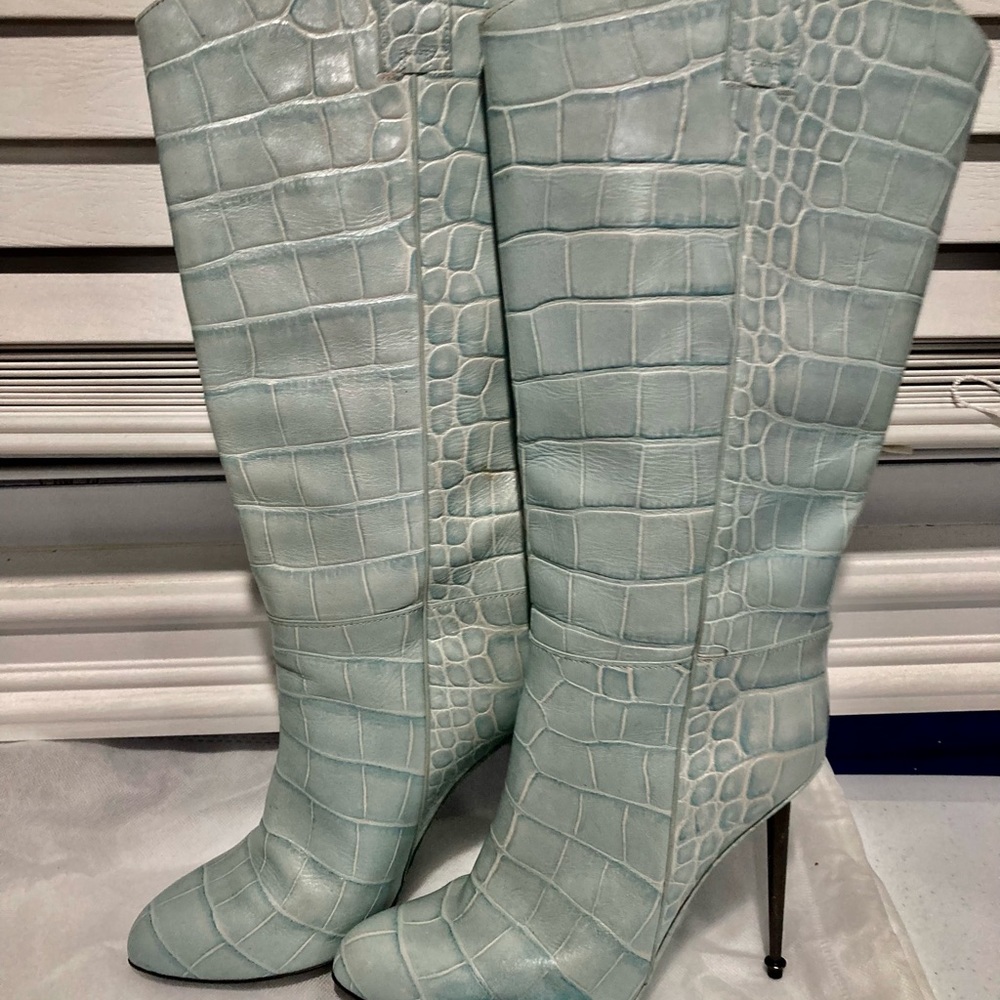 Tom Ford Blue Alligator A/W14 Runway  Cowboy Boots - Picture 4 of 15